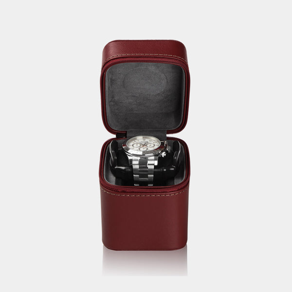 Uhrenetui Uhrenbox Soinge für 1 Uhr in Rot, Watch Case for 1 Watch Red