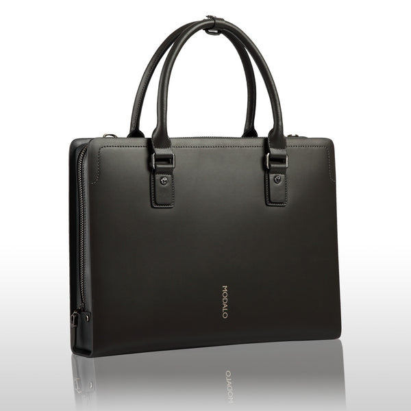 Ledertasche in Grau Braun Business leather bag HONGKONG Grey Brown | MODALO